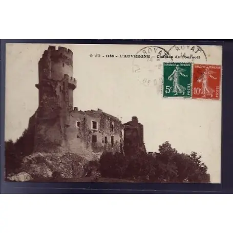 Carte postale 63 - Volvic - Chateau de Tournoa«l - Voyage - Dos divise Usine Directe