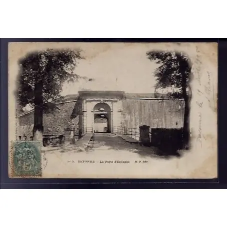 Carte postale 64 - Bayonne - La porte d' Espagne - Voyage - Dos non divise Authentique