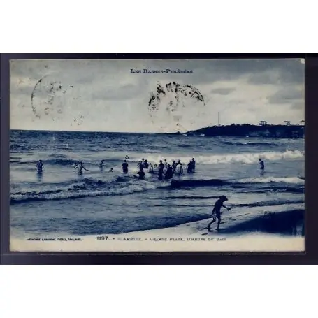 Carte postale 64 - Biarritz - Grande plage - l'heure du bain - Voyage - Dos divise Livraison Gratuite
