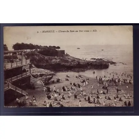 Vente Directe Carte postale 64 - Biarritz - L' heure du bain au Port vieux - Voyage - Dos divise