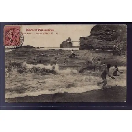 Carte postale 64 - Biarritz - le Port vieux - saison d' ete - Voyage - Dos divise Dernier Modèle