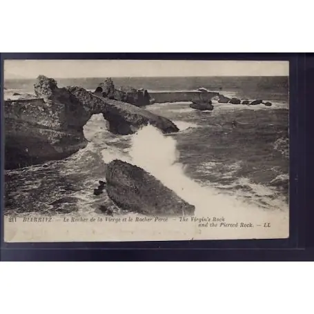 Expédié Aujourd’hui Carte postale 64 - Biarritz - Le rocher de la vierge et le rocher Perce - Non voyage - Dos