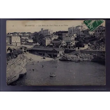 Édition Limitée Carte postale 64 - Biarritz - Les bains du port vieux et les villas - Voyage - Dos divise