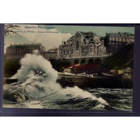 Jusqu’à Épuisement Des Stocks Carte postale 64 - Biarritz - Tempete du 9 fevrier - eglise Ste-Eugenie - Voyage - Dos divi
