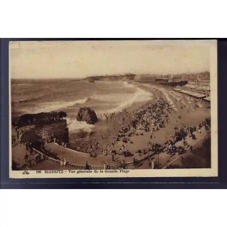 Carte postale 64 - Biarritz - vue generale de la grande plage - Non voyage - Dos divise Offre Spéciale