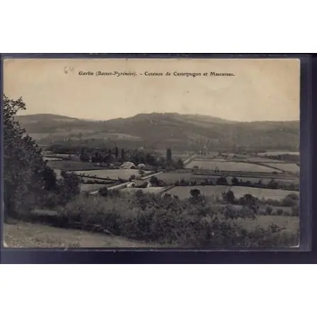 Carte postale 64 - Garlin - Coteaux de Castetpugon et Mascaraas - Voyage - Dos divise Nouveauté