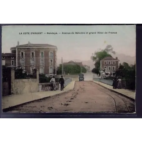 Solde Carte postale 64 - Hendaye - Avenue de Behobie et grand Hotel de France - Non voyage - Dos