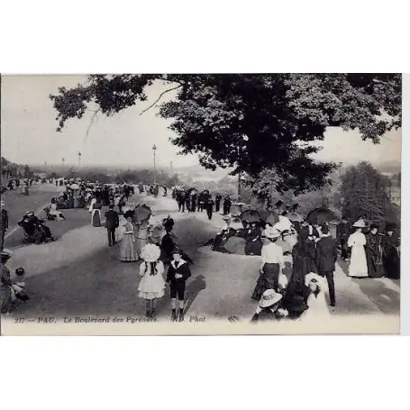 Carte postale 64 - Pau - Boulevard des Pyrenees - voyage - Dos divise Expédition Rapide