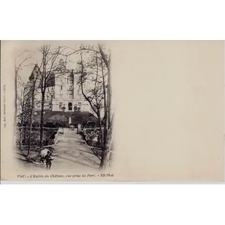 Carte postale 64 - Pau - Entree du chateau - Dos non diuvise Achat Immédiat