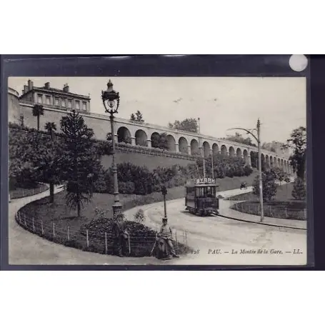 Carte postale 64 - Pau - La montee de la gare - Non voyage - Dos divise Seulement Aujourd’hui