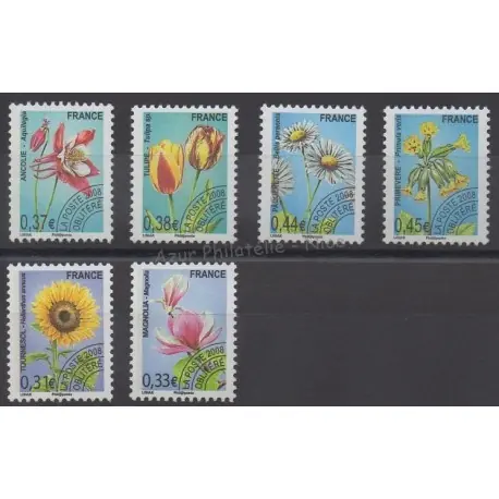 France - Préoblitérés - 2008 - No P253/P258 - Fleurs Remise