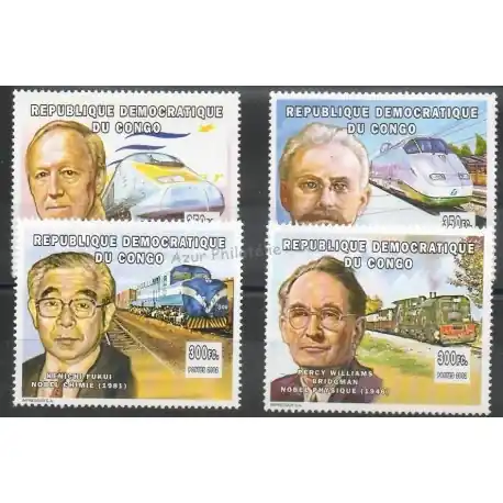 Livraison Mondiale Congo (République démocratique du) - 2002 - No 1558/1561 - Trains