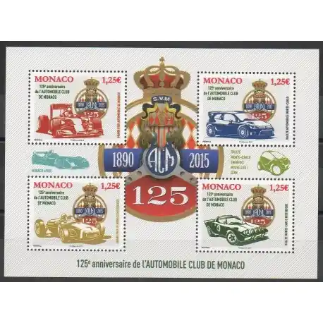 Monaco - Blocs et feuillets - 2015 - No F2986 - Voitures Commander Vite