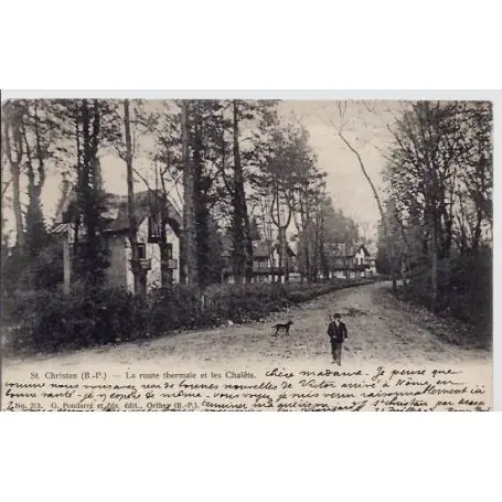 Dernier Modèle Carte postale 64 - St Christau - La route thermale et les chalets - Voyage - Dos non divise