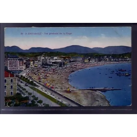 Carte postale 64 - St-Jean-de-Luz - Vue generale de la plage - Voyage - Dos divise Meilleure Vente