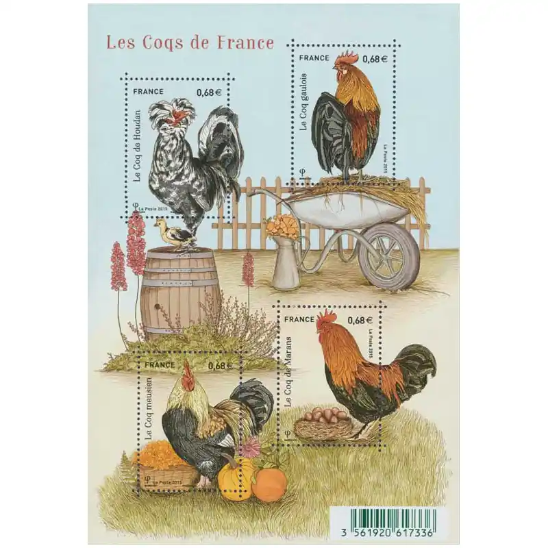 Nouveauté Feuillet de 4 timbres Les Coqs de France F5008 neuf**.