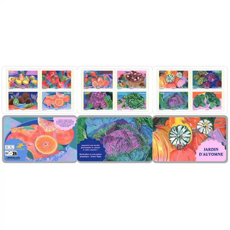 Timbres autoadhésifs de France N°2620-2631, Jardins d’Automne. Prix Choc