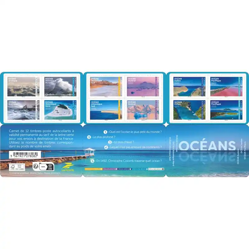 Timbres autoadhésifs de France N°2596-2607, Océans. Usine Directe
