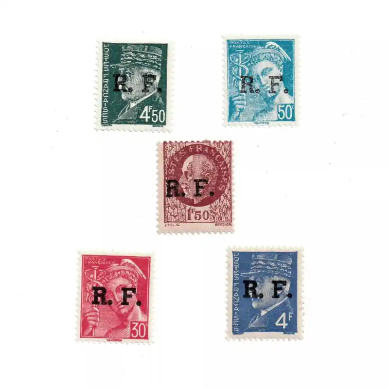 5 timbres de France Libération tous différents. Super Prix