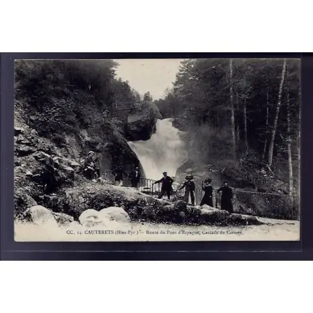 Promotion Carte postale 65 - Cauterets - Route du pont d' Espagne - cascade du Cerisey - Voyage - Dos