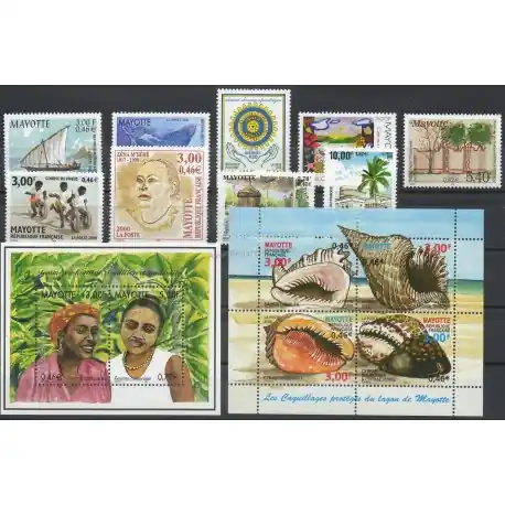 Mayotte - Année complète - 2000 - No 81/95 et BF3/BF4 Top Vente