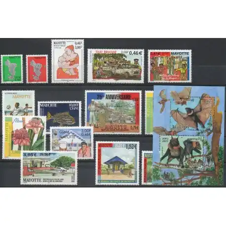 Mayotte - Année complète - 2001 - No 96/110 et PA5 et BF5 Meilleur Choix