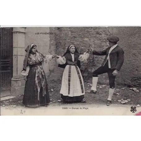 Carte postale 65 - Les Pyrenees - Danse du pays - Voyage - Dos divise Top Qualité
