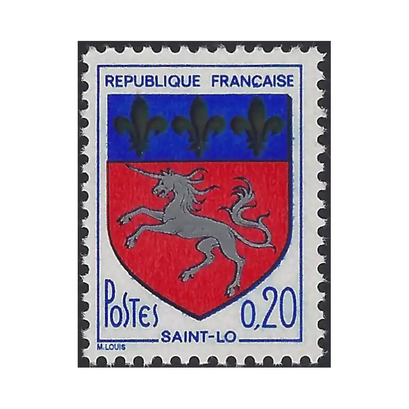 Blason Saint-Lô timbre de France N°1510h variété neuf**. Haute Qualité