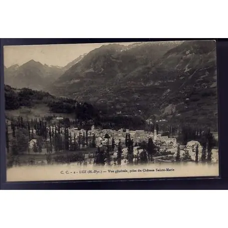 Carte postale 65 - Luz - vue generale prise du chateau Sainte-Marie - Non voyage - Dos divi Vente Flash