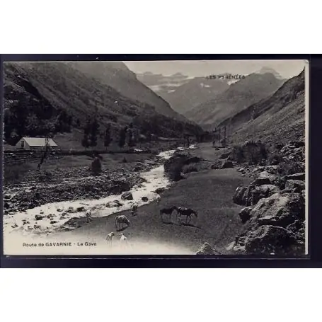 Marque Carte postale 65 - Route de Gavarnie - Le Gave - Non voyage - Dos divise