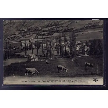 Carte postale 65 - Route de Pierrefitte a Luz - le village d' Esquieze - Non voyage - Dos d Soldes
