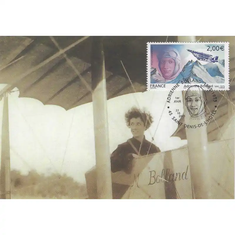 Achetez Aujourd’hui Timbre poste aérienne N°68 Adrienne Bolland oblitéré sur carte maximum.