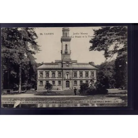 Carte postale 65 - Tarbes - Jardin Massey - Le Musee et la Tour - Voyage - Dos divise Prix Choc