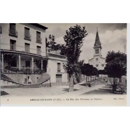 Pas Cher Carte postale 66 - Amelie les Bains - Rue des thermes et eglise