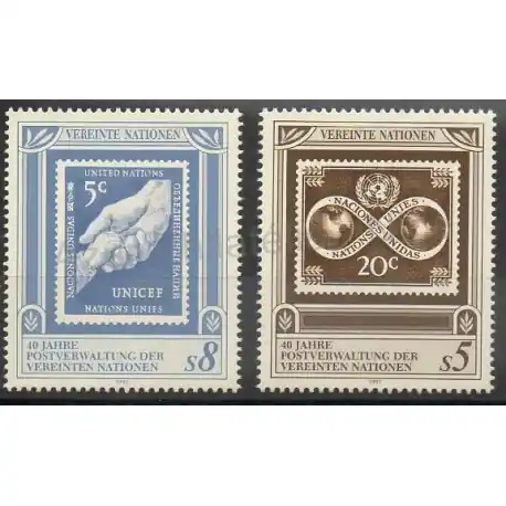 Top Qualité Nations Unies (ONU - Vienne) - 1991- No 129/130 - Timbres sur timbres