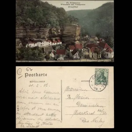 Carte postale 67 - Graufthal - Wirtschaft und Postagentur Bon Plan