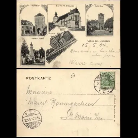 Carte postale 67 - Gruss aus Dambach - Multivue - 1904 Bon Marché