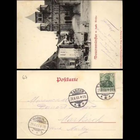 Carte postale 67 - Mauersmunster m kath. Kirche Seulement Aujourd’hui