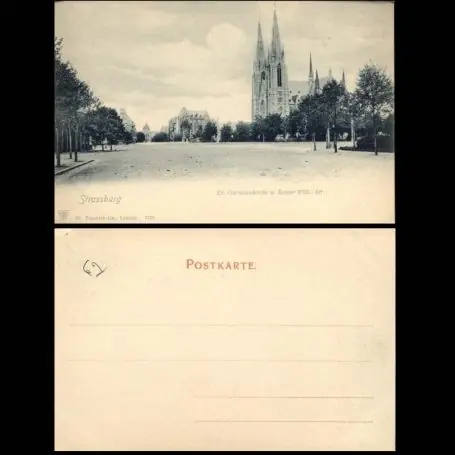 Meilleure Vente Carte postale 67 - Strassburg - Ev. Garnisonkirche u. Kaiser Wilh.-Str.