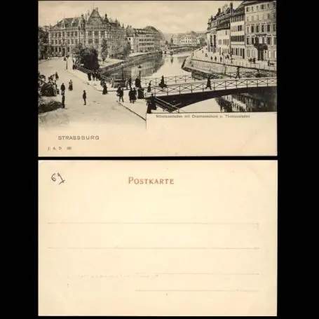 Carte postale 67 - Strassburg - Nikolausstaden mit Drachenschule u. Thomasstaden Bon Plan