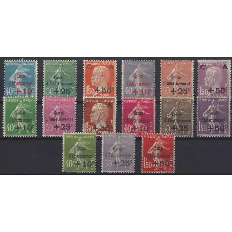 Caisse d'amortissement timbres de France en série de 1927-1931 neufs*. Bon Plan