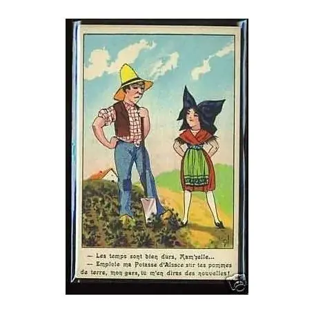 Édition Limitée Carte postale 68 - Avec ma Potasse sur tes pommes de terre mon gars..