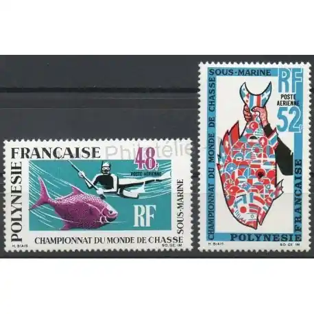 Offre Limitée Polynésie - Poste aérienne - 1969 - No PA29/PA30 - Poissons
