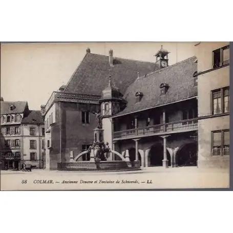 Bon Marché Carte postale 68 - Colmar - Ancienne Douane et fontaine de Schwendi - Non voyage - Dos divis