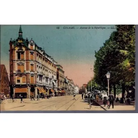 Dernière Chance Carte postale 68 - Colmar - Avenue de la republique - Voyage - Dos divise