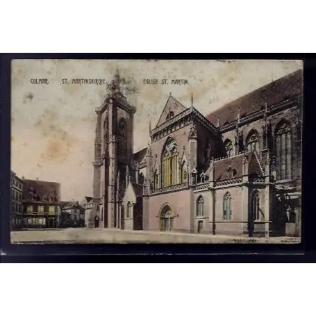 Carte postale 68 - Colmar - eglise St-Martin - Voyage - Dos divise Solde