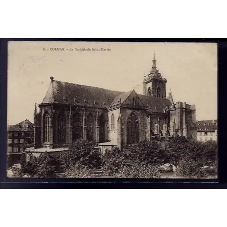Carte postale 68 - Colmar - La Cathedrale Saint-Martin - Voyage - Dos divise Retour Gratuit