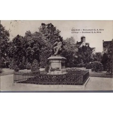 Carte postale 68 - Colmar - Monument G.A Hirn - Denkmal G.A Hirn - Voyage - Dos divise Petit Prix