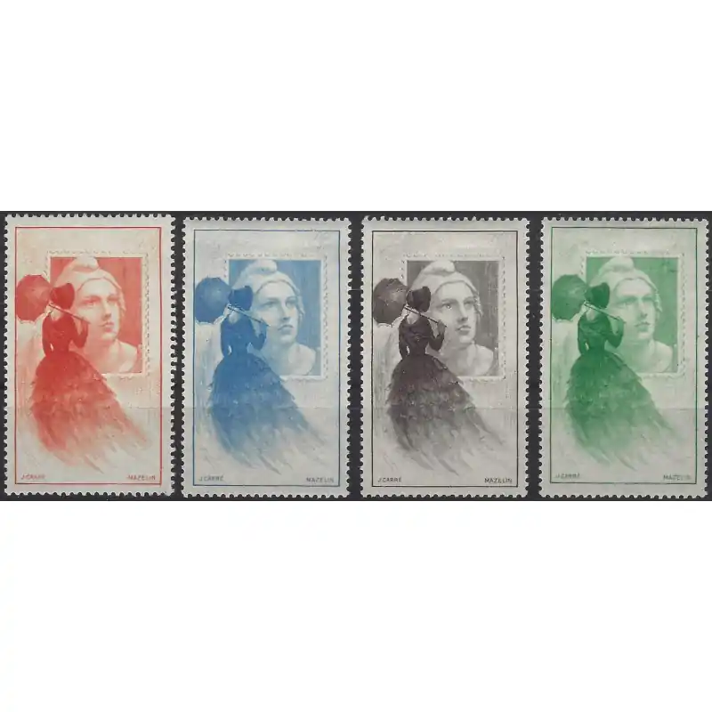 CITEX vignette officielle Marianne de Gandon N°19 en 4 couleurs. Top Qualité