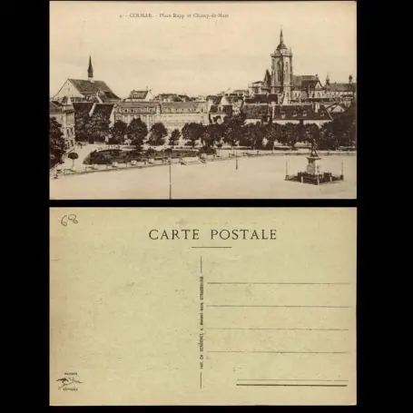 Offre Limitée Carte postale 68 - Colmar - Place Rapp et champ de Mars - II